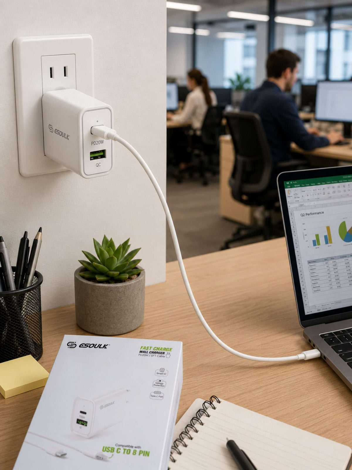 Cargador de Pared 20W PD + Cable USB-C a Lightning | Esoulk