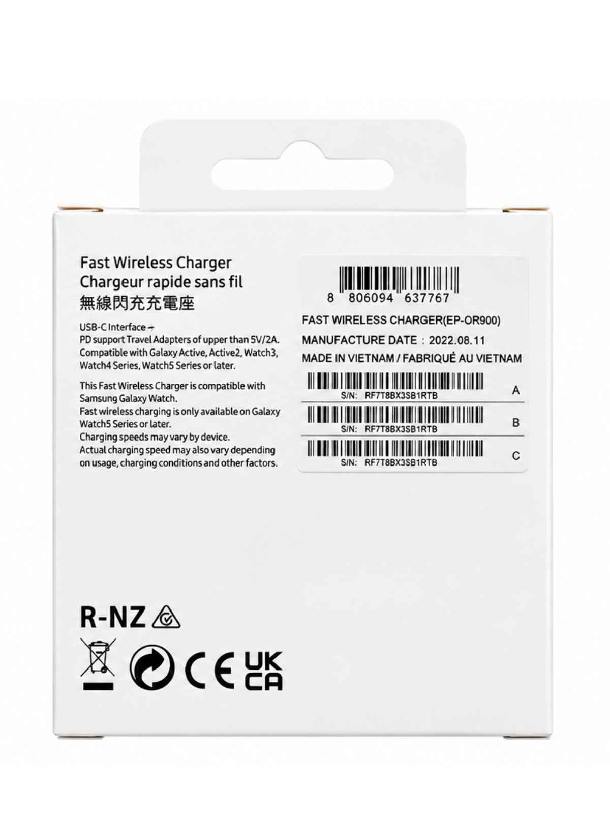 Cargador inalámbrico Samsung Galaxy Watch USB-C EP-OR900