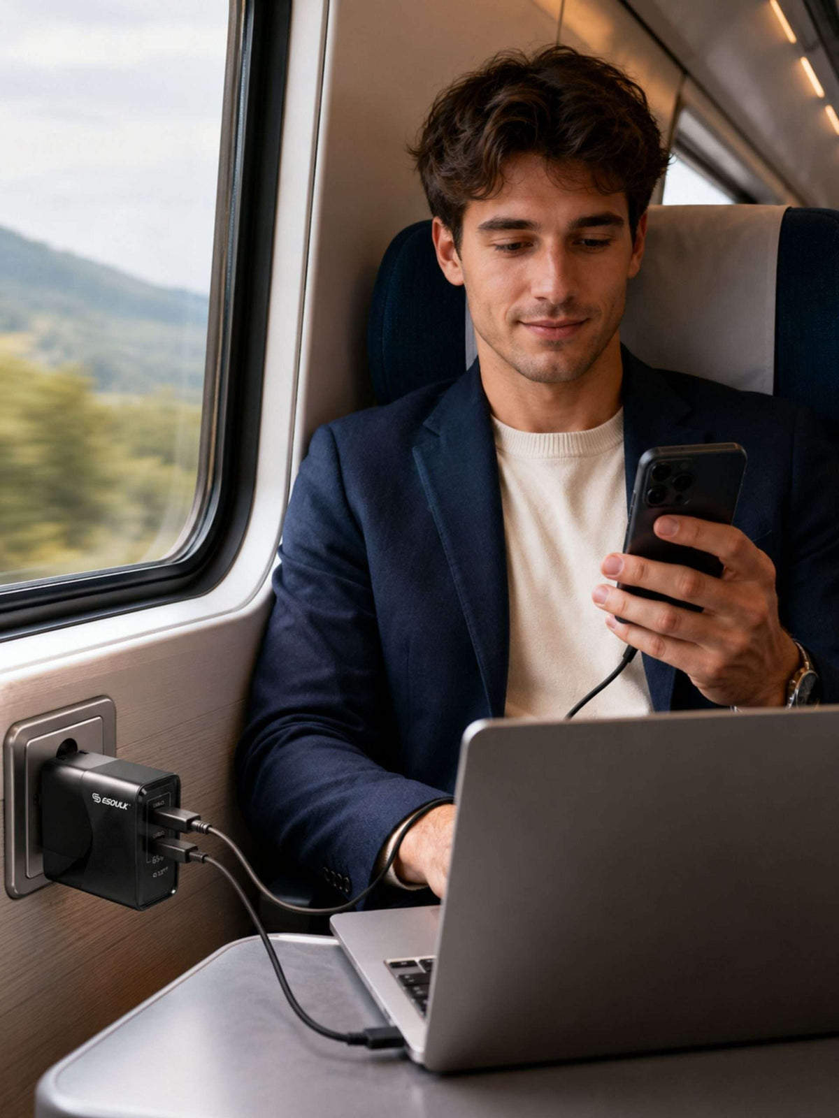 Cargador GaN 65W de 2 Puertos USB-C | Esoulk