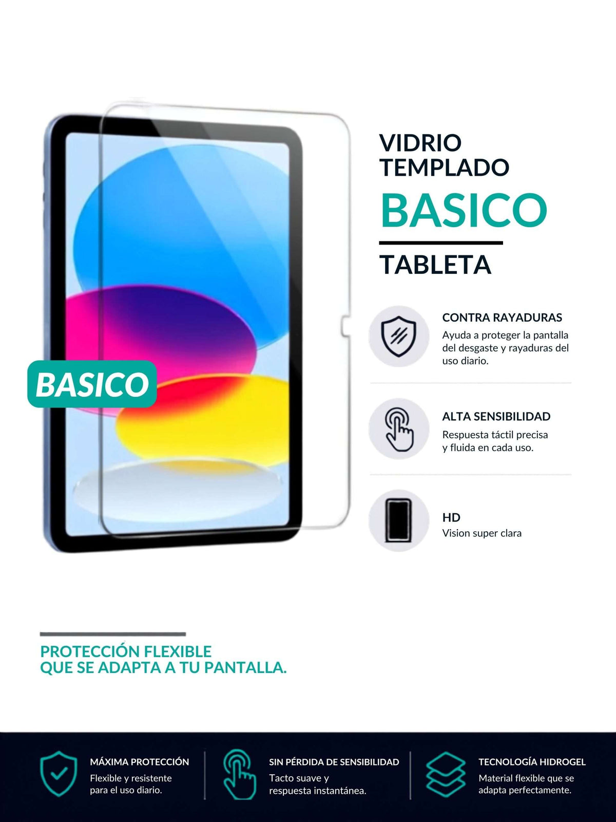 Vidrio Templado para Tableta Basico