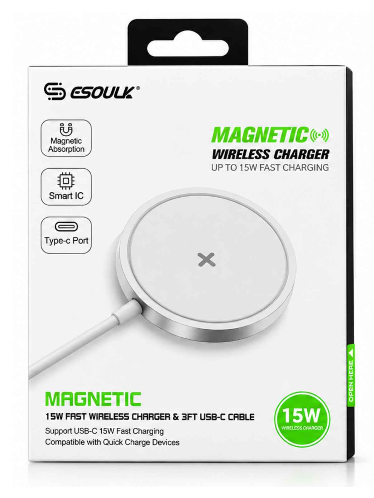 Cargador Inalámbrico Magnético MagSafe 15W USB-C para iPhone – ESOULK
