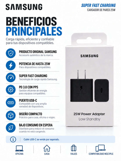 Cargador Original Samsung 25W USB-C