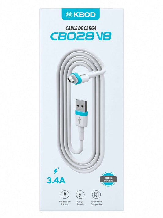 Cable USB-A a Micro USB 3.4A 1 m | KBOD