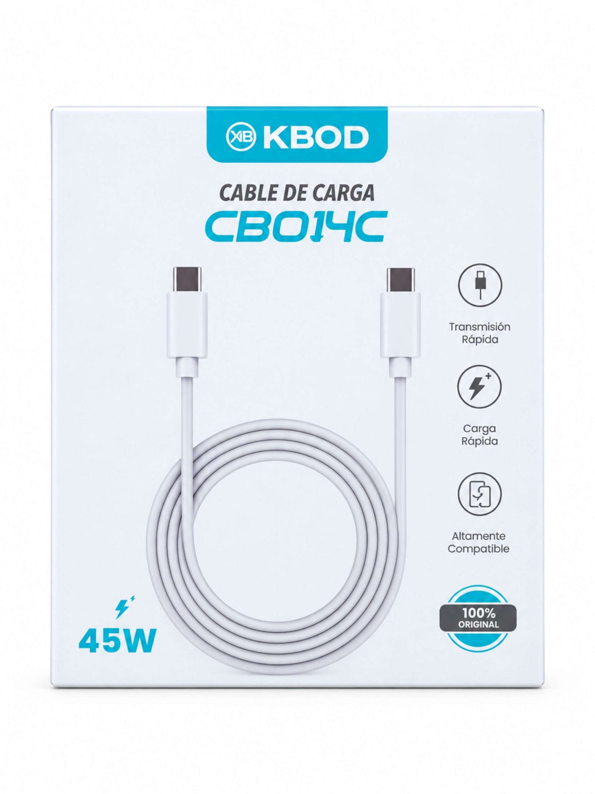 Cable USB-C a USB-C 45W 1 m | KBOD