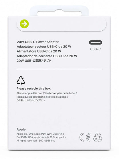 Adaptador de Corriente Apple USB-C de 20W