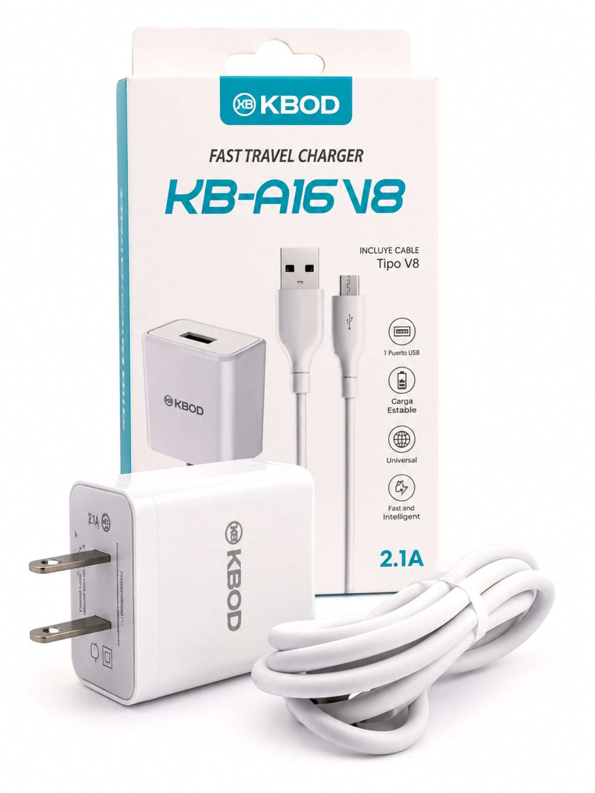 Cargador de Pared 2.1A + Cable Micro USB | KBOD