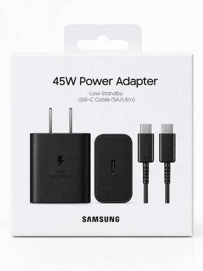 Cargador Original Samsung 45W + Cable USB-C a USB-C