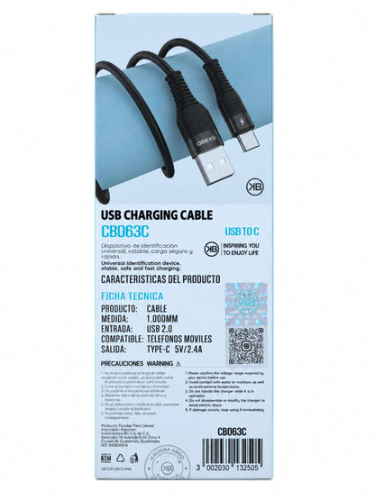 Cable USB-A a USB-C 10W 1 m | KBOD