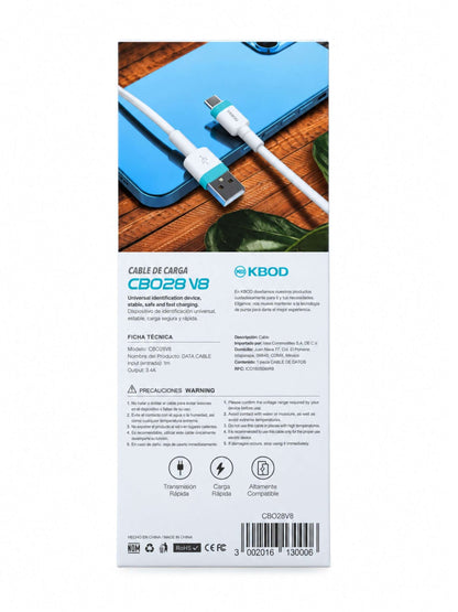Cable USB-A a Micro USB 3.4A 1 m | KBOD