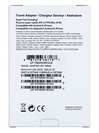 Cargador Original Samsung 45W USB-C