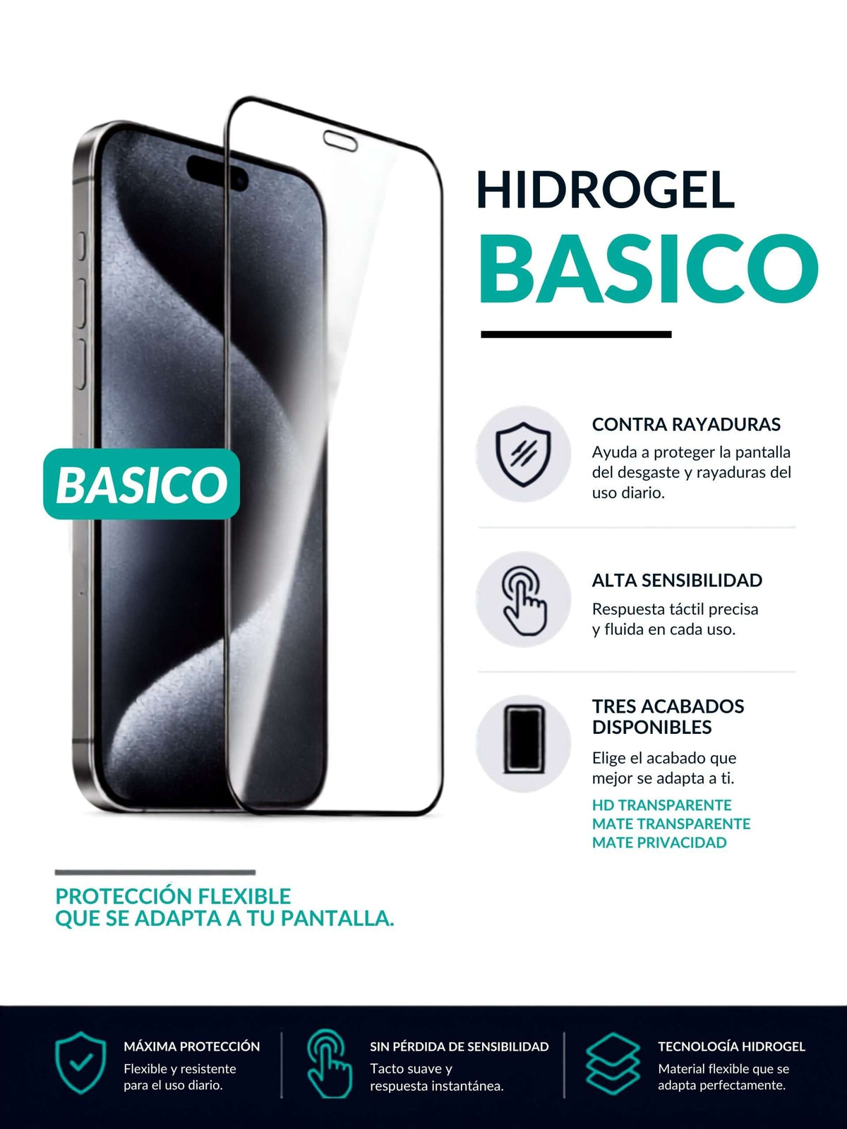 Protector de Pantalla Hidrogel Basico