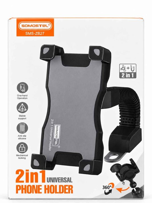 Soporte para celular de moto y bicicleta SOMOSTEL 2 en 1