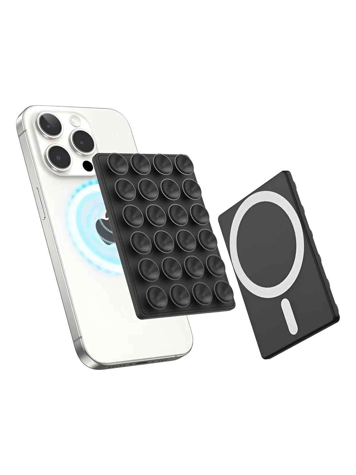 Soporte para teléfono con ventosas de silicon